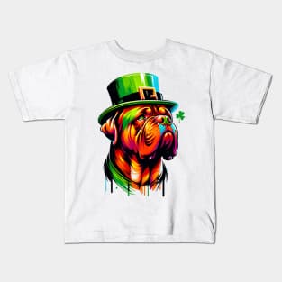 Dogue de Bordeaux Celebrates Saint Patrick's Day Kids T-Shirt